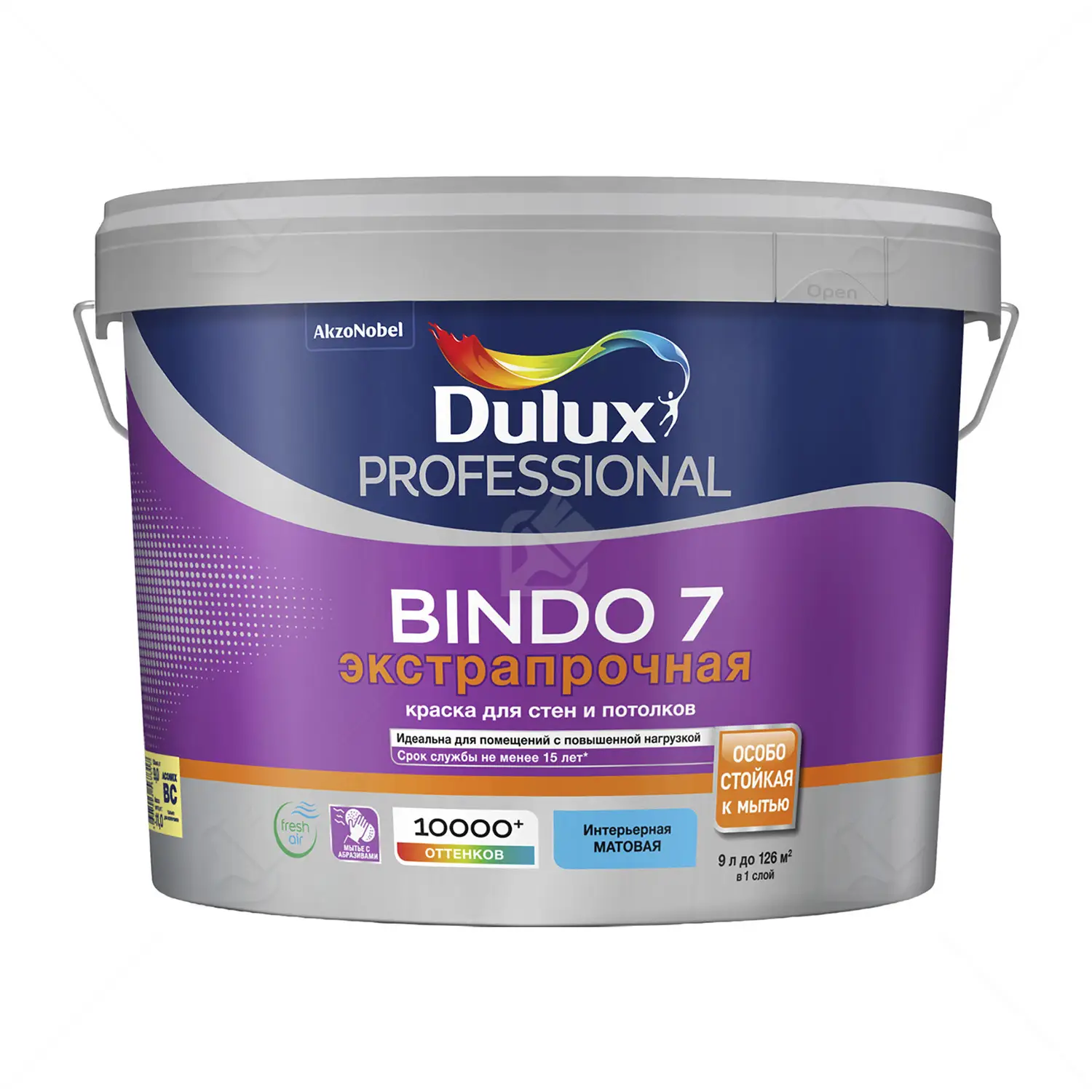 Краска для стен и потолков латексная экстрапрочная Dulux Professional Bindo 7 матовая база BC 9 л.