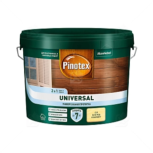 Pinotex Universal 2 в 1 универсальная пропитка для древесины CLR база под колеровку 9 л