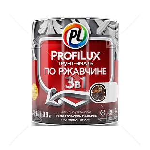 Грунт-эмаль на ржавчину 3 в 1 Profilux полуматовая коричневая 0,9 кг.