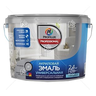 Эмаль универсальная акриловая Profilux Professional глянцевая база 1 белая 0,9 кг.