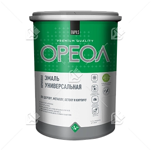Эмаль универсальная акриловая Ореол глянцевая красная 1 кг.
