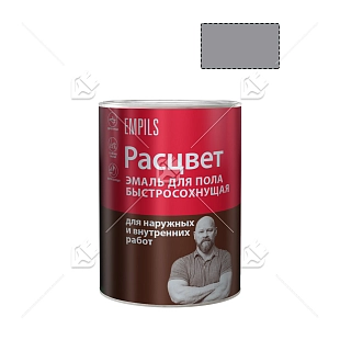 Эмаль для пола алкидная быстросохнущая Расцвет серая 0,9 кг.